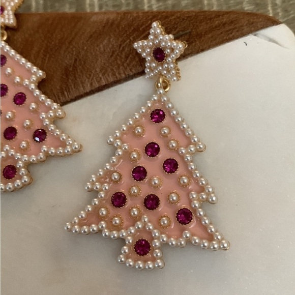 NWT Christmas Tree Star Rhinestone Holiday Earrings - Picture 5 of 5